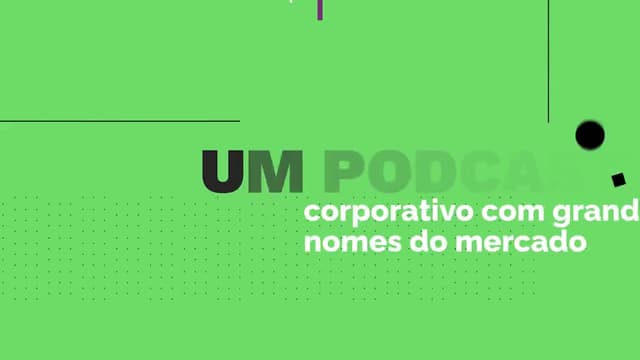 Abertura do Sankhyacast com a frase Um podcast corporativo sobre fundo verde